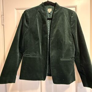J. Crew Women's Deep Green Velvet Blazer